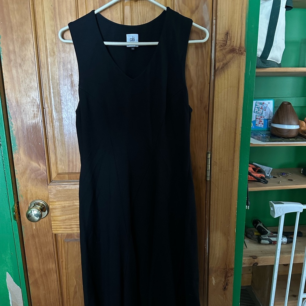 CAbi Elegant Black Midi Dress